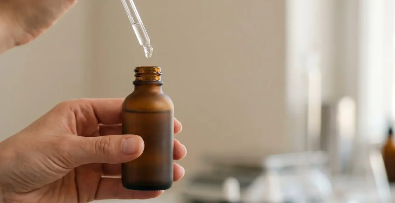 Photographie éditoriale évoquant l'innovation biotechnologique dans les ingrédients cosmétiques