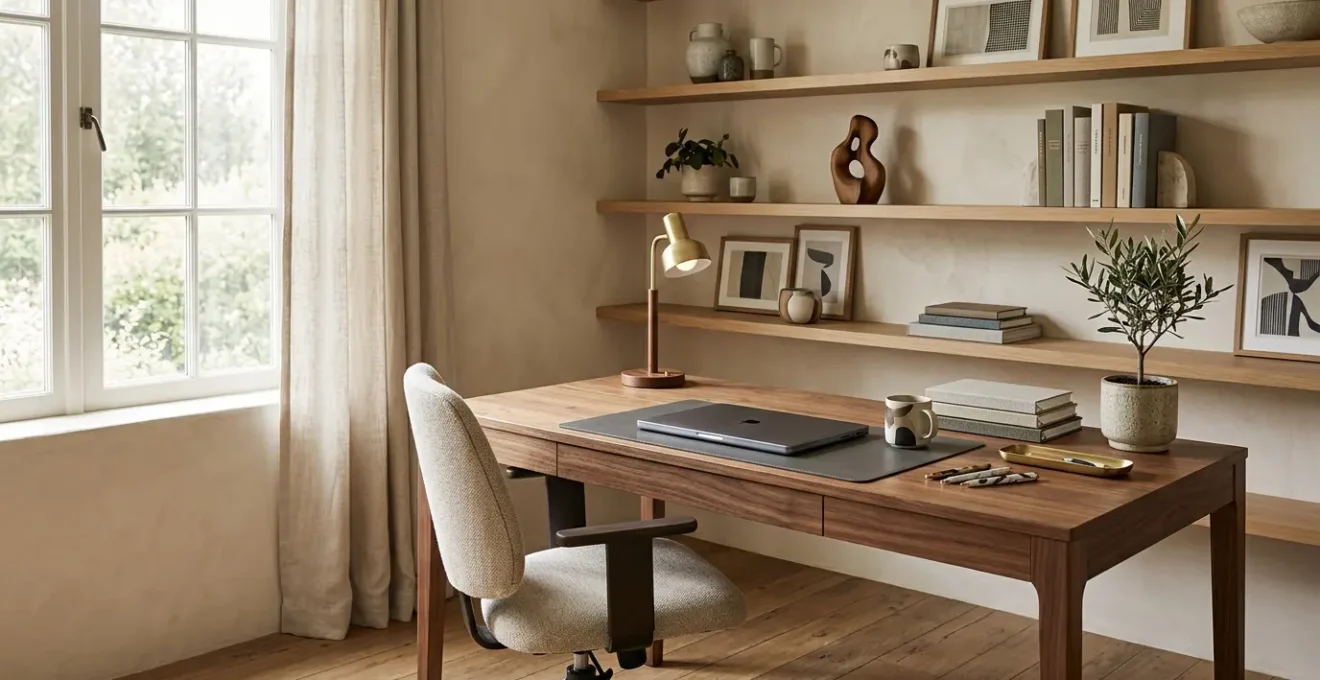 Espace de travail moderne et ergonomique alliant confort et esthétique professionnelle