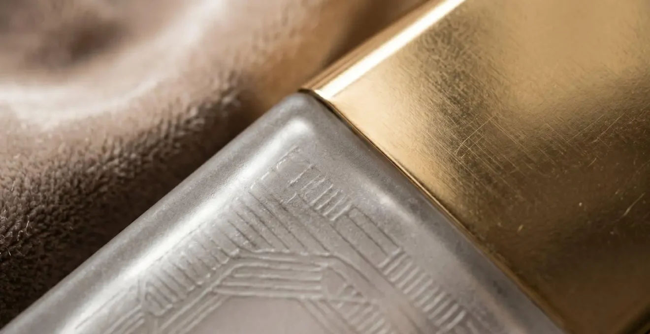 Vue macro détaillée de matériaux nobles utilisés dans le packaging cosmétique de luxe
