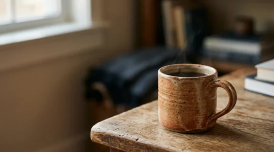 Composition minimaliste mettant en valeur un objet quotidien transformé en pièce premium