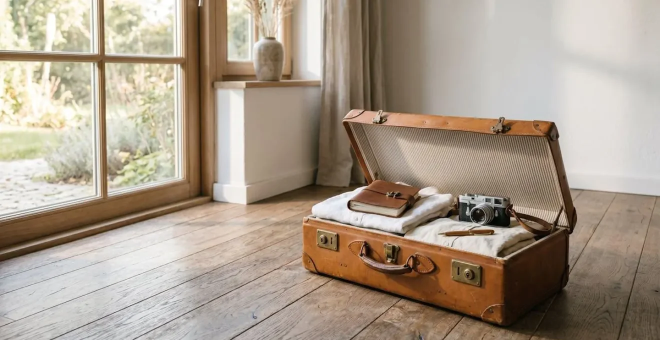 Concept visuel d'un coffret voyage offrant tranquillité d'esprit et expérience